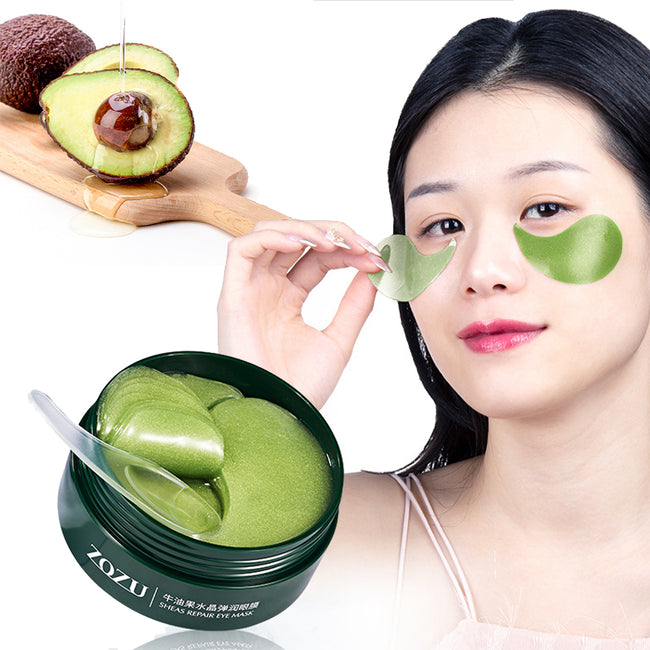 60 Pcs Avocado Collagen Mask Natural Moisturizing Gel Eye Patches